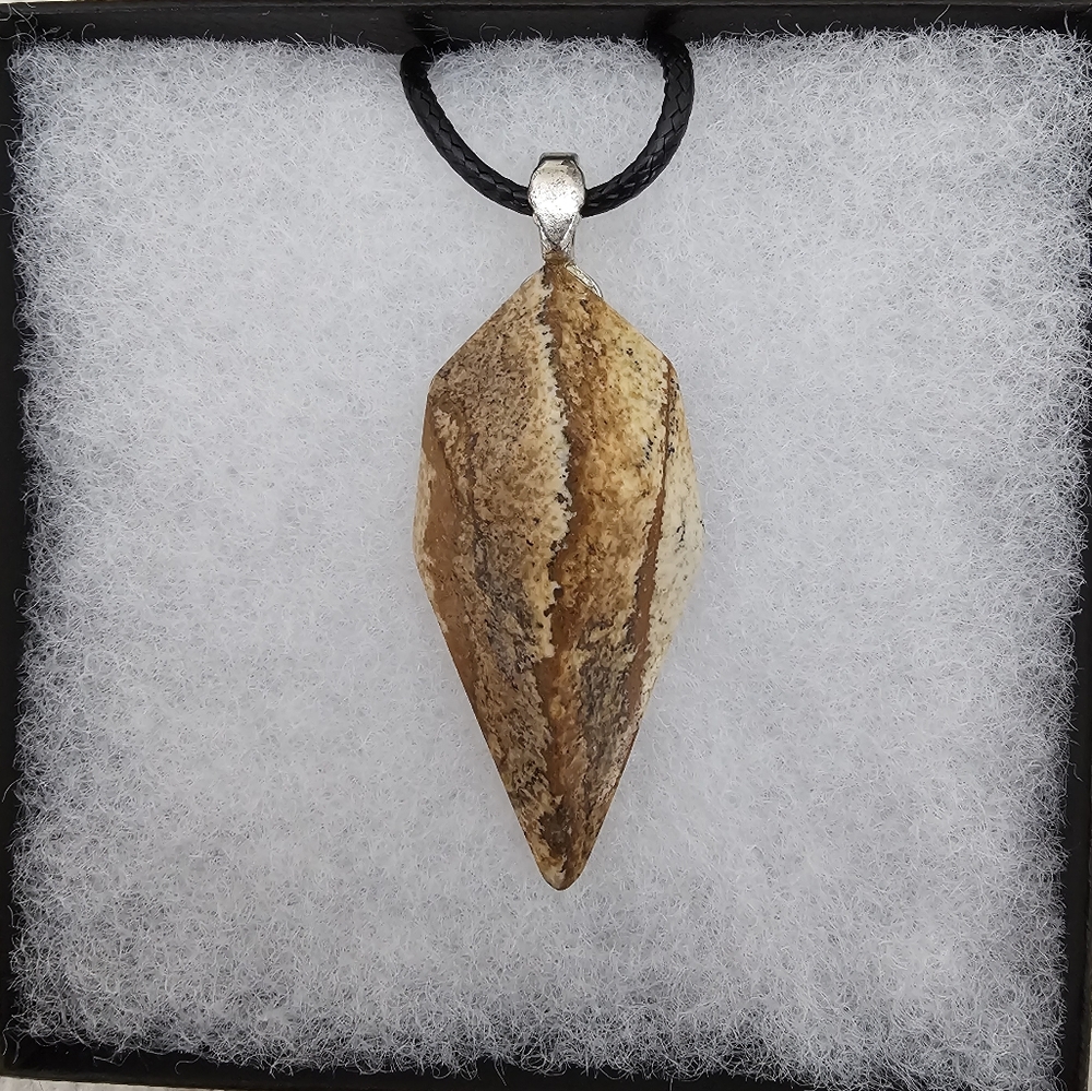 Picture Jasper Pendant Necklace